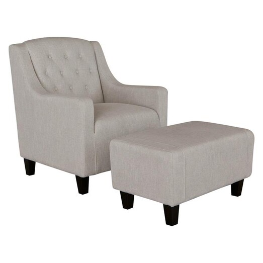 Picture of Canberra Armchair & Footstool Set, Natural Fabric SkyBlue