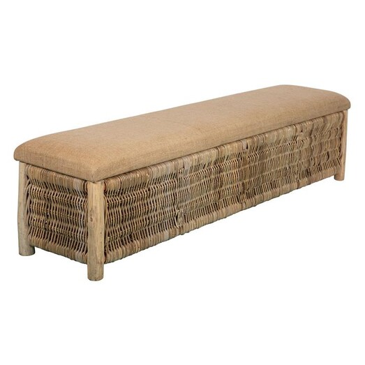 Picture of Cancun Wicker Bench, Natural Rattan Florabelle