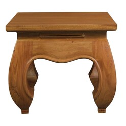 Picture of Candu Timber Square Side Table in Light Pecan by Kayu Estate