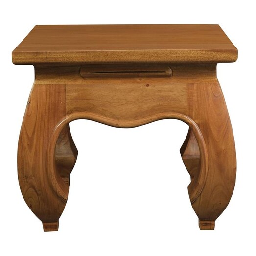 Picture of Candu Timber Square Side Table in Light Pecan by Kayu Estate
