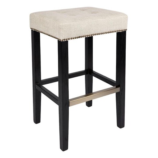 Picture of Canyon Linen Bar Stool Fabric Black CAFE Lighting & Living