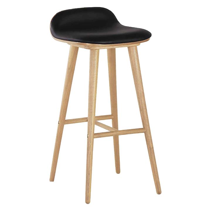 Picture of Capa Bar Stool, Black/Oak Wood Life Interiors