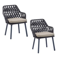 Picture of Cape Town Outdoor Dining Chair (Set of 2) Metal Grey Channel Enterprises