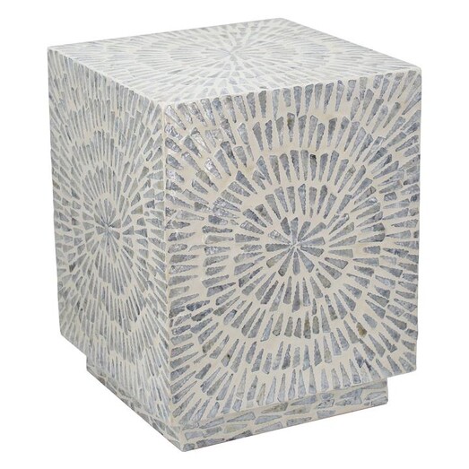 Picture of Capiz Square Accent Stool MDF White/Grey Alliance Furniture Picture of Capiz Square Accent Stool MDF White/Grey Alliance Furniture