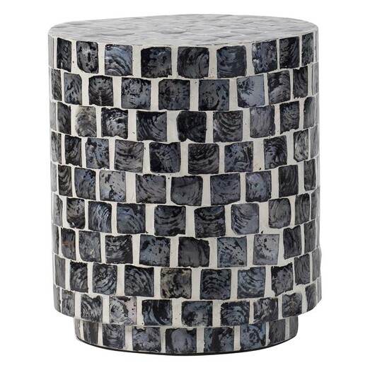 Picture of Capiz Tiled Stool in Black by Alliance Furniture