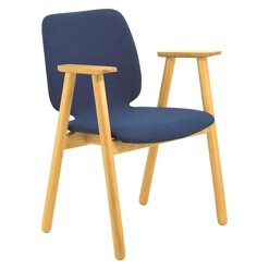 Picture of Carliah Dining Armchair, Midnight Blue/Natural Fabric Iniko