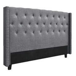 Picture of Carlota Bed Head Fabric Grey Resort Living