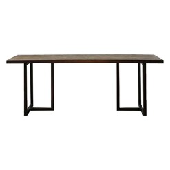 Picture of Carmela Reclaimed Elm Dining Table Plywood Timber/Black Castle Road Interiors