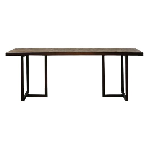 Picture of Carmela Reclaimed Elm Dining Table Plywood Timber/Black Castle Road Interiors