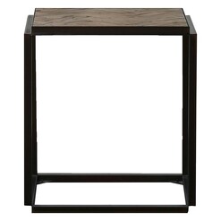 Picture of Carmela Reclaimed Elm Side Table Plywood Timber/Black Castle Road Interiors