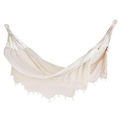 Picture of Carmen Cotton Crochet Hammock Size Single in Cream by Fab Habitat
