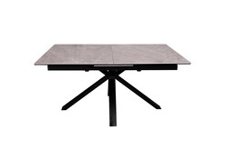 Picture of Carmilla Extension Rectangular Dining Table Pietra 160-200cm - Black Metal Frame - Tempered Glass Ceramic Top - Grey
