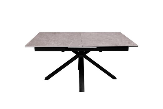 Picture of Carmilla Extension Rectangular Dining Table Pietra 160-200cm - Black Metal Frame - Tempered Glass Ceramic Top - Grey
