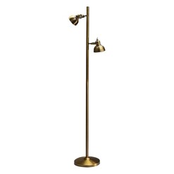 Picture of Carson 2-Light Floor Lamp in Antique Brass by Telbix