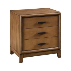 Picture of Carter Wooden Solid Timber Bedside Nightstand Side Table W/ 3-Drawers - Brown