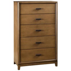 Picture of Carter Wooden Solid Timber Chest Of 5-Drawers Dresser Sideboard - Brown