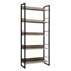Picture of Carver 5-Shelf Display Unit MDF Oak/Black Resort Living