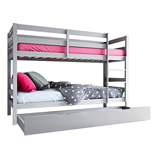 Picture of Castiel 2-in-1 Bunk Bed with Large Drawer Pine Grey Regal Royal Design