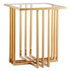 Picture of Catania Glass Side Table in Gold/Natural by Future Classics Furniture