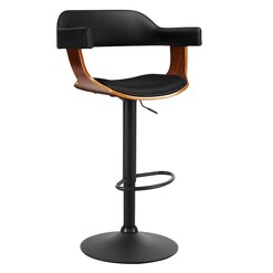 Picture of Catrina Bar Stool Faux Leather Black Resort Living