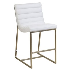 Picture of Caviar Bar Stool, White Leather SkyBlue