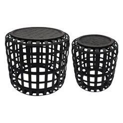 Picture of Cayman Set of 2 Bamboo Tables in Black by j.elliot HOME
