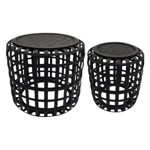 Picture of Cayman Set of 2 Bamboo Tables in Black by j.elliot HOME Picture of Cayman Set of 2 Bamboo Tables in Black by j.elliot HOME