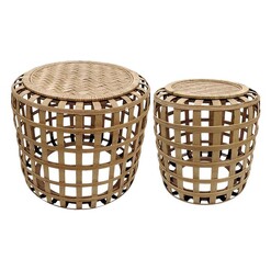 Picture of Cayman Set of 2 Bamboo Tables in Natural by j.elliot HOME