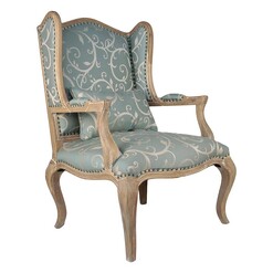 Picture of Cecily Armchair, Winged Fabric Blue Homeflex