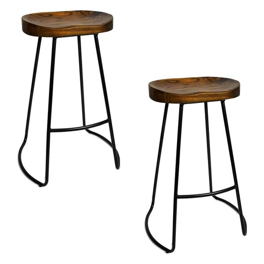 Picture of Cedro Tractor Bar Stool (Set of 2) Wood Black Resort Living Picture of Cedro Tractor Bar Stool (Set of 2) Wood Black Resort Living