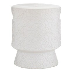 Picture of Celestino Side Table/Stool Ceramic Matte White Amalfi