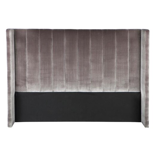 Picture of Central Park Velvet Queen Bed Head Fabric Charcoal CAFE Lighting & Living