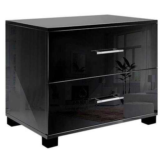 Picture of Chambers Bedside Table, Black MDF Resort Living