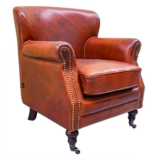 Picture of Chandler Armchair Leather Vintage Cigar Searles Homewares