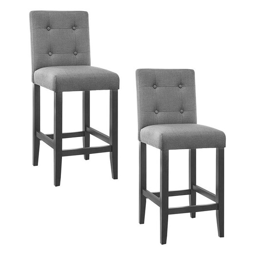 Picture of Chanelle Bar Stool, Charcoal (Set of 2) Fabric Resort Living