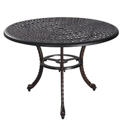 Picture of Chantal Outdoor Dining Table Metal Antique Bronze Channel Enterprises