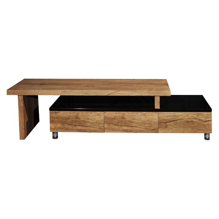 Picture of Charlene Oak & Black Entertainment Unit MDF Antique Oak/Black Citron Life