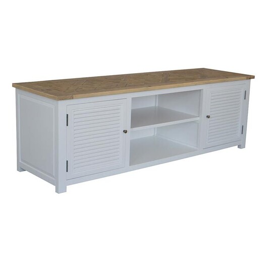 Picture of Charlie Timber Entertainment Unit in White/Natural by Jac Home Living