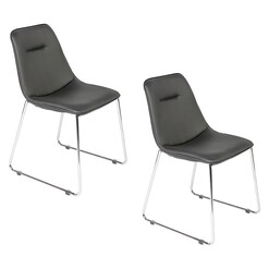 Picture of Chello Dining Chair, Black/Chrome (Set of 2) Fabric Living by Design