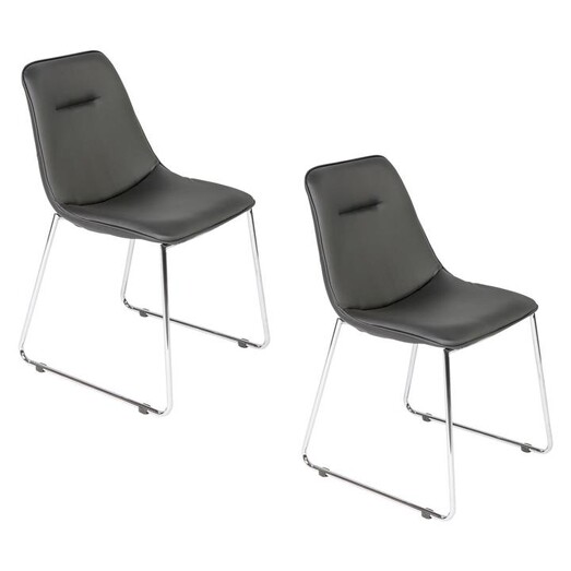 Picture of Chello Dining Chair, Black/Chrome (Set of 2) Fabric Living by Design