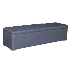 Picture of Chelsea Linen Storage Ottoman Size Large in Charcoal by Jac Home Living