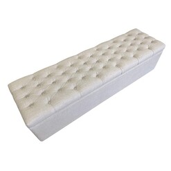 Picture of Chelsea Linen Storage Ottoman Size Large in Natural by Jac Home Living