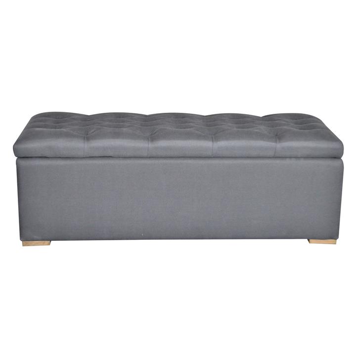 Picture of Chelsea Linen Storage Ottoman Size Small in Charcoal by Jac Home Living
