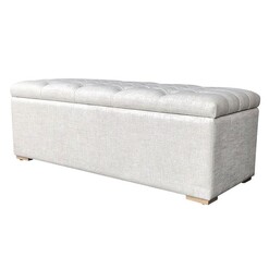 Picture of Chelsea Linen Storage Ottoman Size Small in Natural by Jac Home Living
