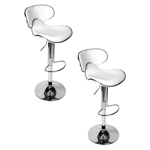 Picture of Chenoa Bar Stool, White (Set of 2) Faux Leather Black Resort Living Picture of Chenoa Bar Stool, White (Set of 2) Faux Leather Black Resort Living