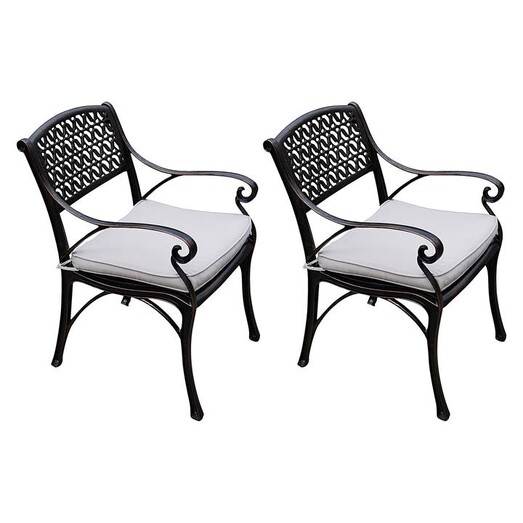 Picture of Cherise Outdoor Aluminium Chair (Set of 2) Bronze/Cream Channel Enterprises