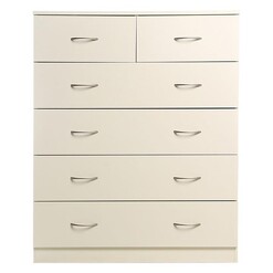 Picture of Chest of 6 Drawers Dresser Wood White Unique Home