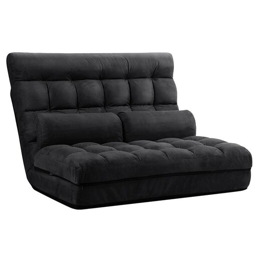 Picture of Chikern Suede 2 Seater Sofa Bed Fabric Charcoal Resort Living