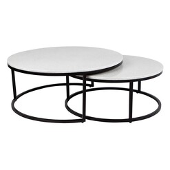 Picture of Chloe 2-Piece Nesting Coffee Table Set, Black Stone Black/White CAFE Lighting & Living