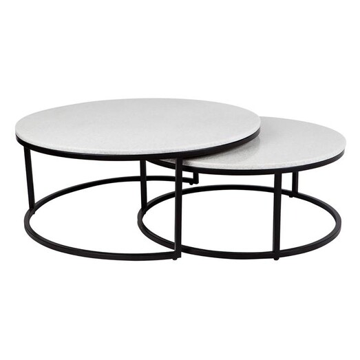 Picture of Chloe 2-Piece Nesting Coffee Table Set, Black Stone Black/White CAFE Lighting & Living